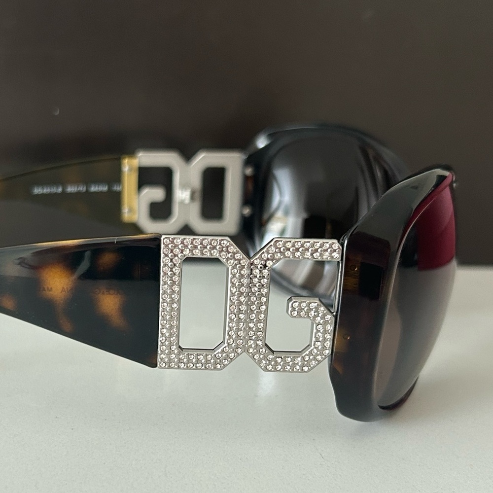 Dolce & Gabbana Black Sunglasses with Crystal Embellishment